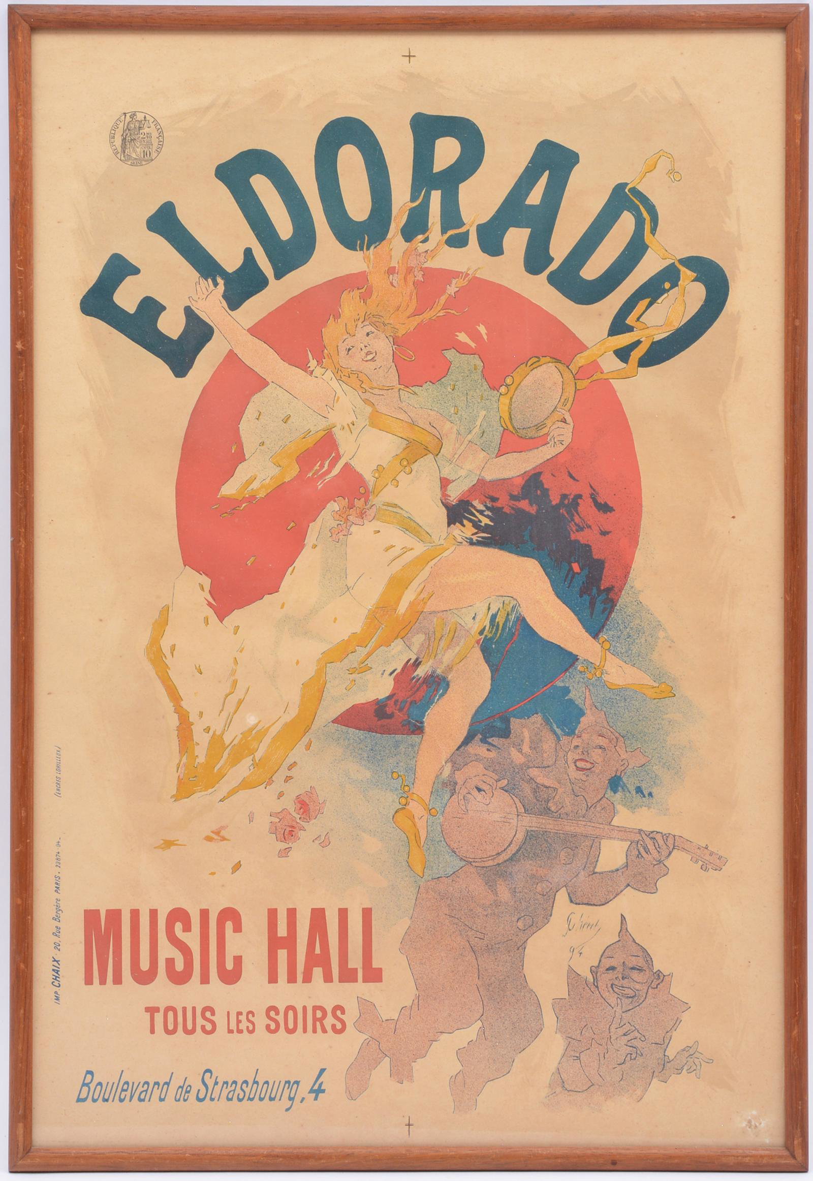 Eldorado Music Hall Jules Cheret Vintage Band Jugendstil Plakat Plakate A1 343